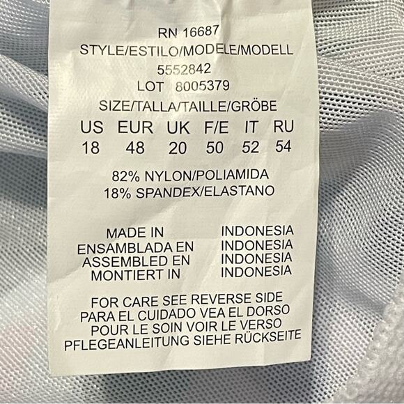 Swim Solutions Waist Minimizer Tropical Print One piece Swimsuit NWT‎ Size 18 - Picture 7 of 10